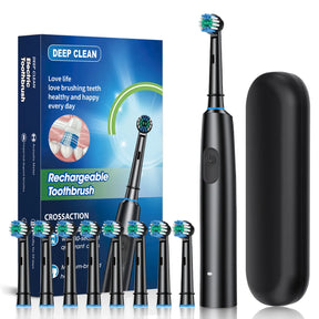 Oscillating Round Head Electric Toothbrush with 4 Replacement Brush Heads | Custom-Friendly Rotary Electric Toothbrush for Deep Cleaning
